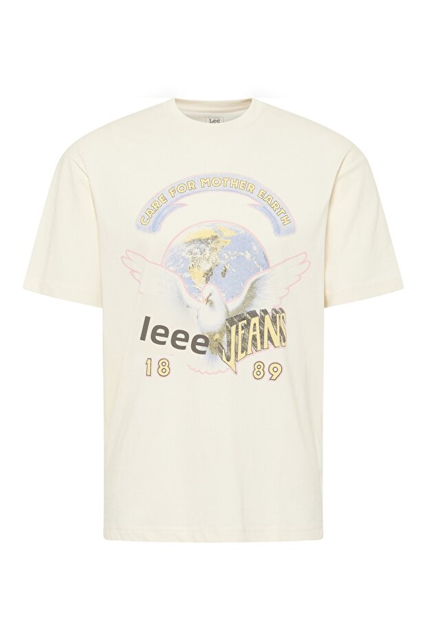 Ecru Colored Loose Tee - 1