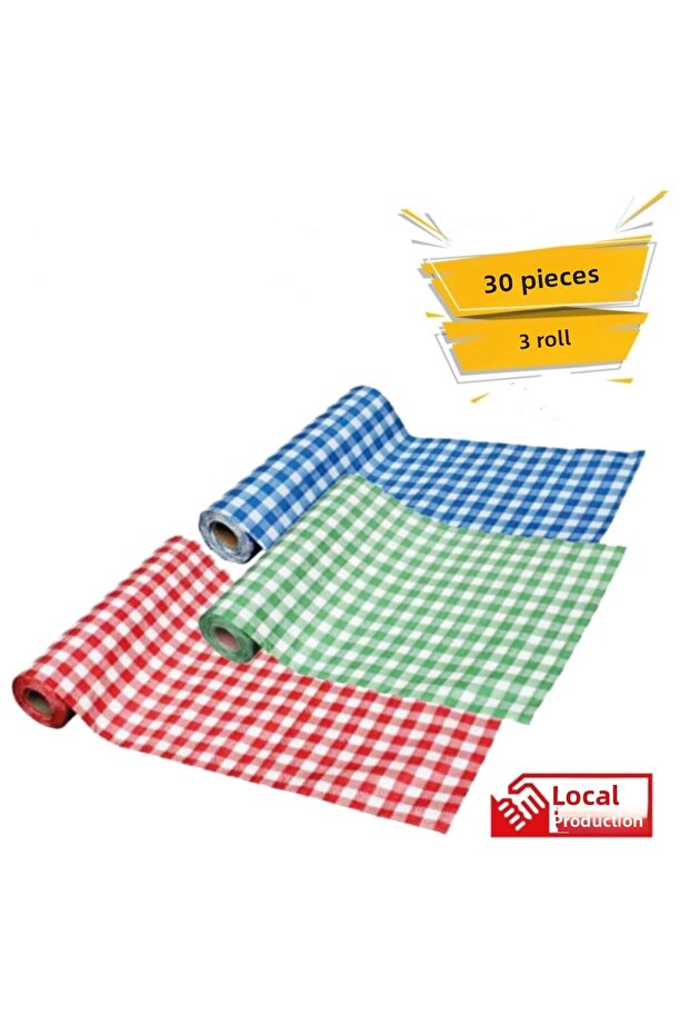 غطاء طاولة وكرسي أطفال للاستخدام مرة واحدة، 3 قطع، مقاس 100x120، بنمط بوتكار.
