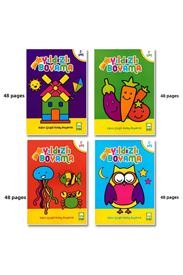 Coloring Set for Ages 2 and up / Thick Lines / Fun 4-Piece Painting