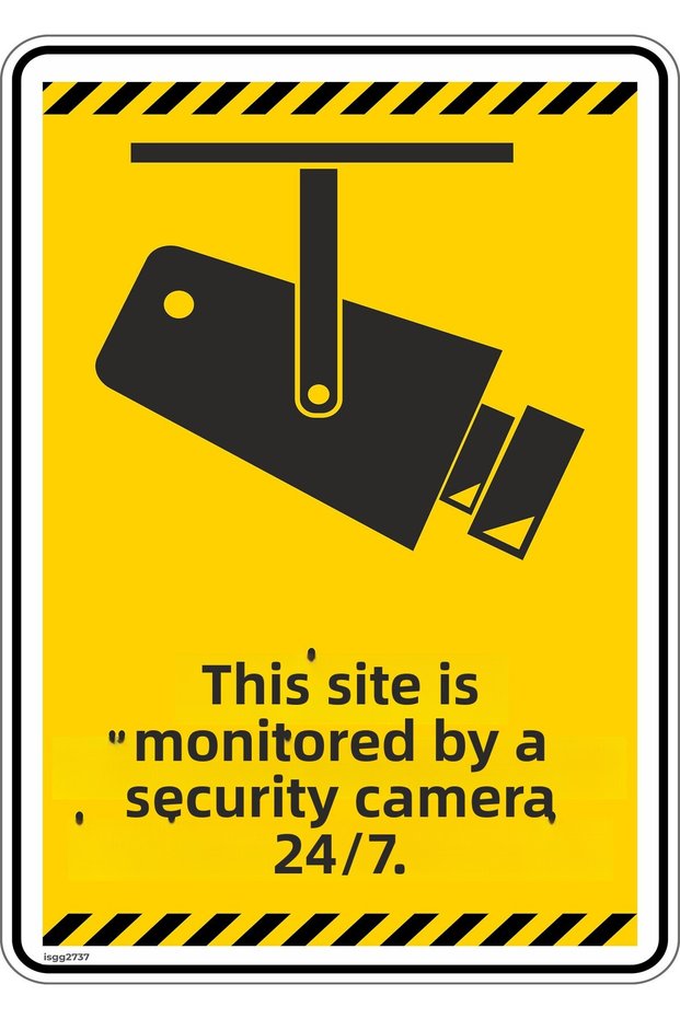 25X35Cm/Phosphor Composite/This Site Is Being Monitored by a 24/7 Security Camera/V6-2