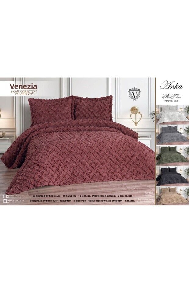 Pompom Bedspread Set Gray - 1