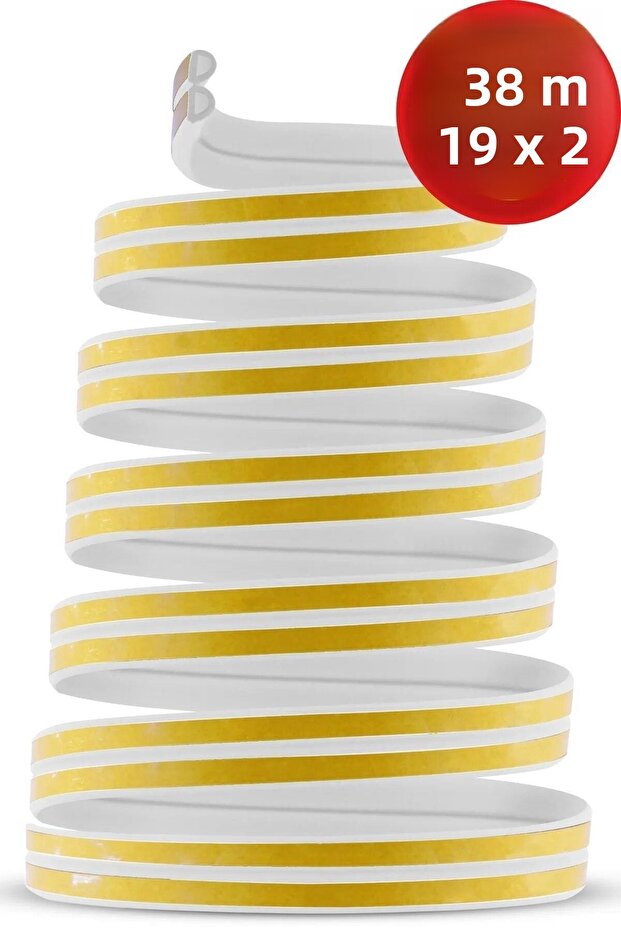 Door Window Tape 19x2=38 Mt Waterproof Insulation Wick Sound Cold Heat Insulation Tape (white)