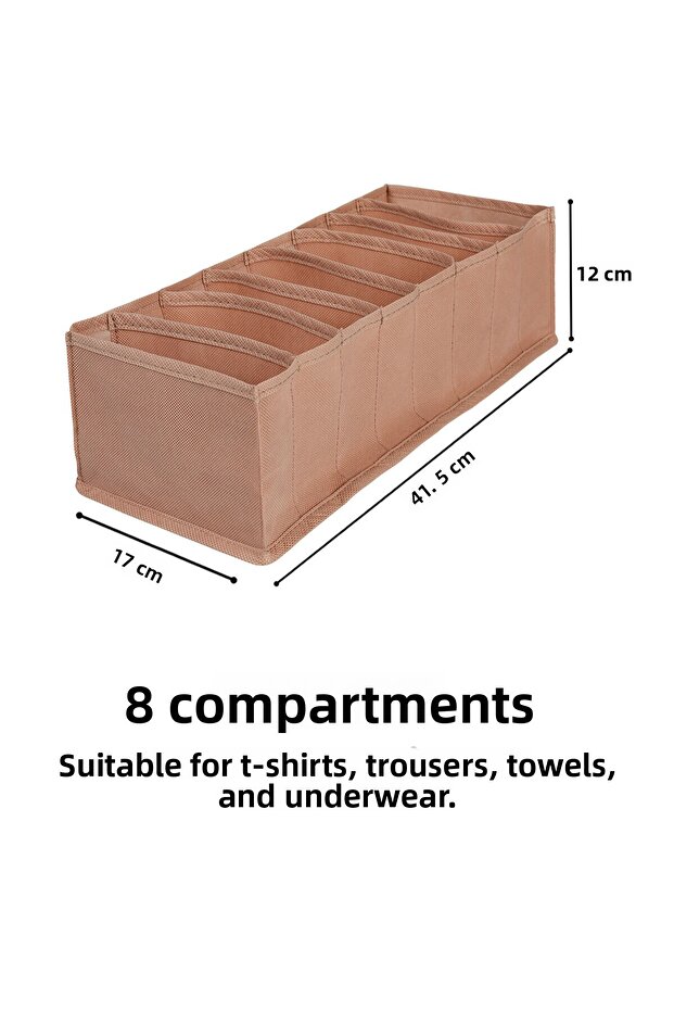 Set of 3 Beige Cabinet Drawer Inside Accordion Type Folding Laundry Organizer - 3