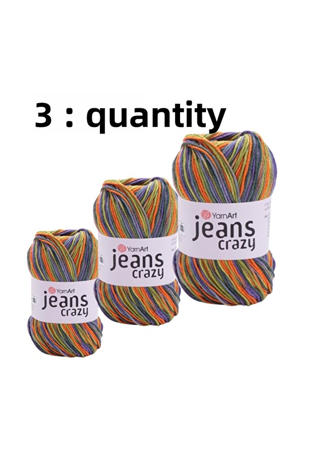 Yarn Art Jeans Crazy Knitting Yarn 8213 Punch Yarn 3 Pack