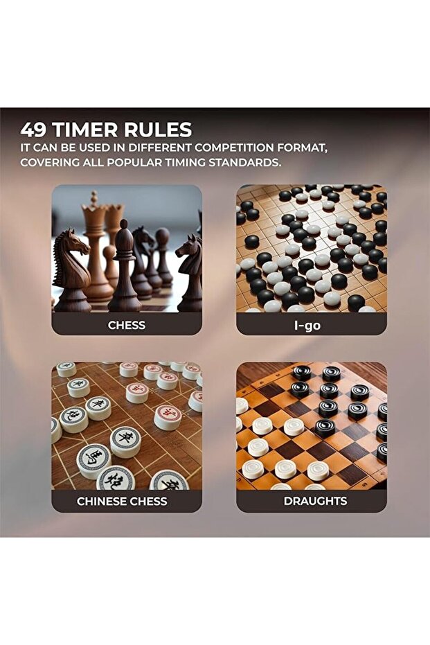 329 ساعة شطرنج بلاستيكية سوداء - 3