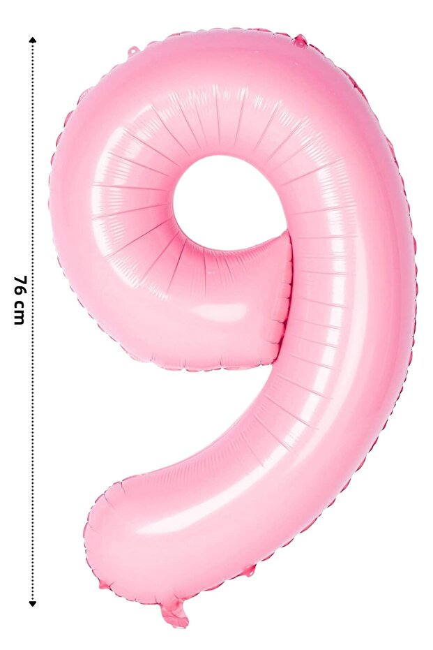 Foil Balloon Number 9 Helium Balloon 76 Cm Pink Color