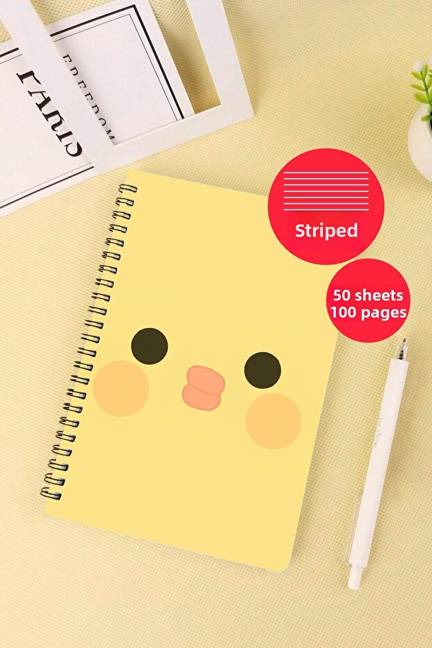 Sweet Chick Themed A5 Spiral School Notebook 50 Sheets 100 Pages - Ruled