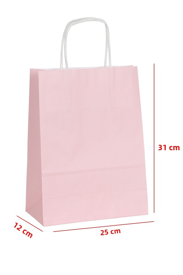 Twist Handle Paper Bag Pink 25 X 12 X 31 (20 Pieces)