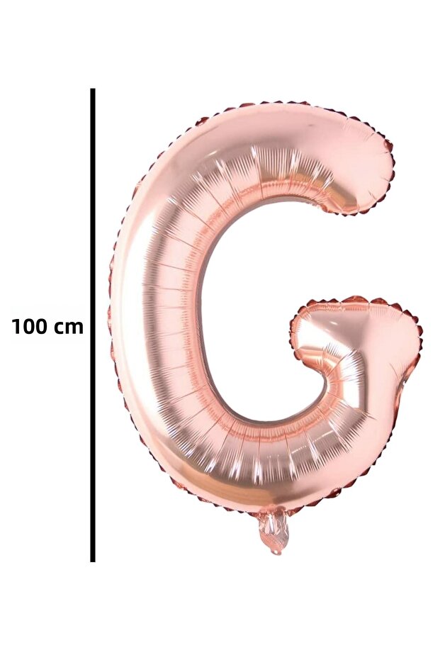 Letter G Foil Birthday Balloon Rose Gold (100cm)