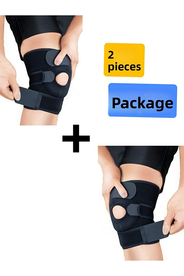Black Unisex Patella Neoprene Knee Pad Volleyball Knee Pad 2 Pack
