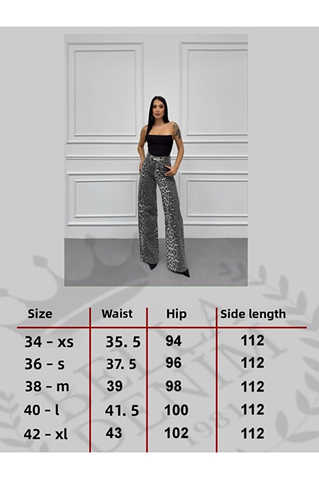 PALAZZO BAGGY LEOPARD BOČNÍ LASEROVÉ KÁMENOVÉ PRANÍ KHAKI JEANS - 8