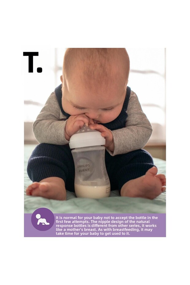 Avent Natural Response PP 2-Piece Baby Bottle Set, 1+ Month 260ml SYC903/02 - 2