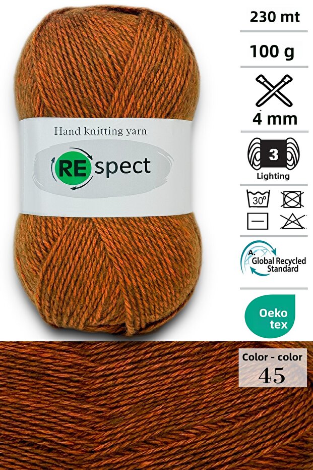 100Gr-230Mt Soft Acrylic Wool- Baby Yarn- 45