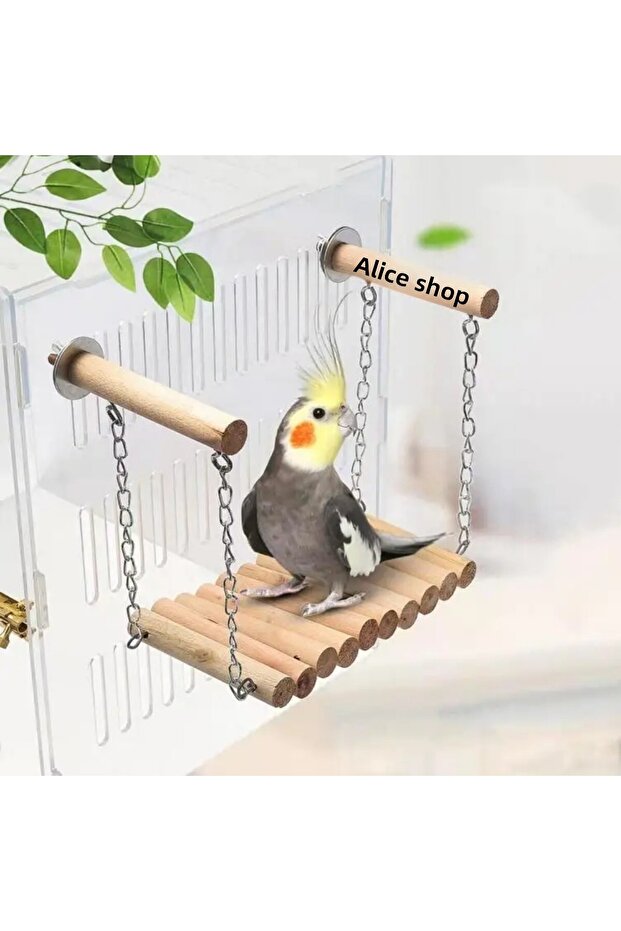 Natural Wooden Swing with Screwed Trench