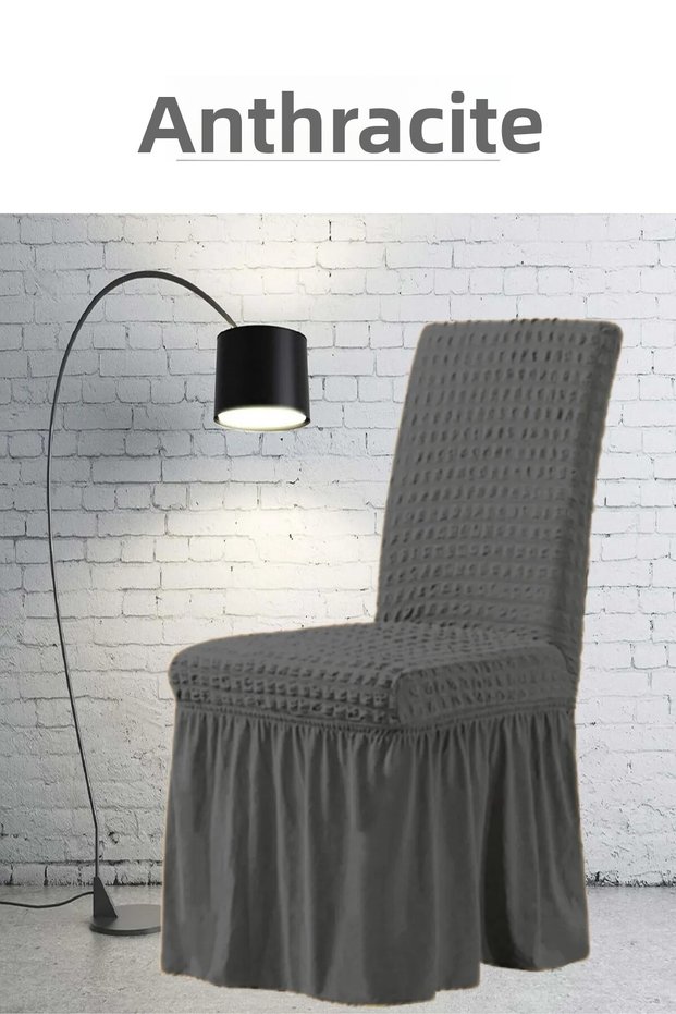1Pc Wrapped Chair Cover. Elastic, Flexible, Washable Chair Cover with Skirt