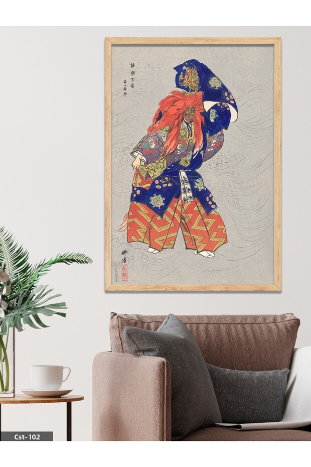 Traditional Costume Figure Illustration One Piece Wooden Framed Painting