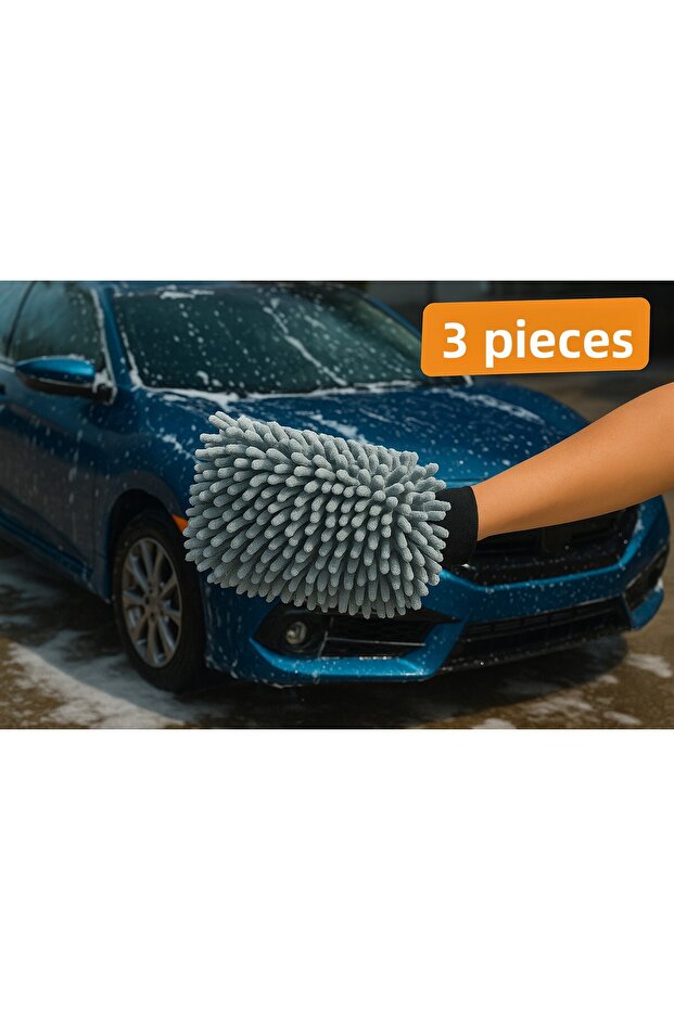 Multi-Purpose Cleaning Gloves Car Washing Glass Washing 3 Pieces