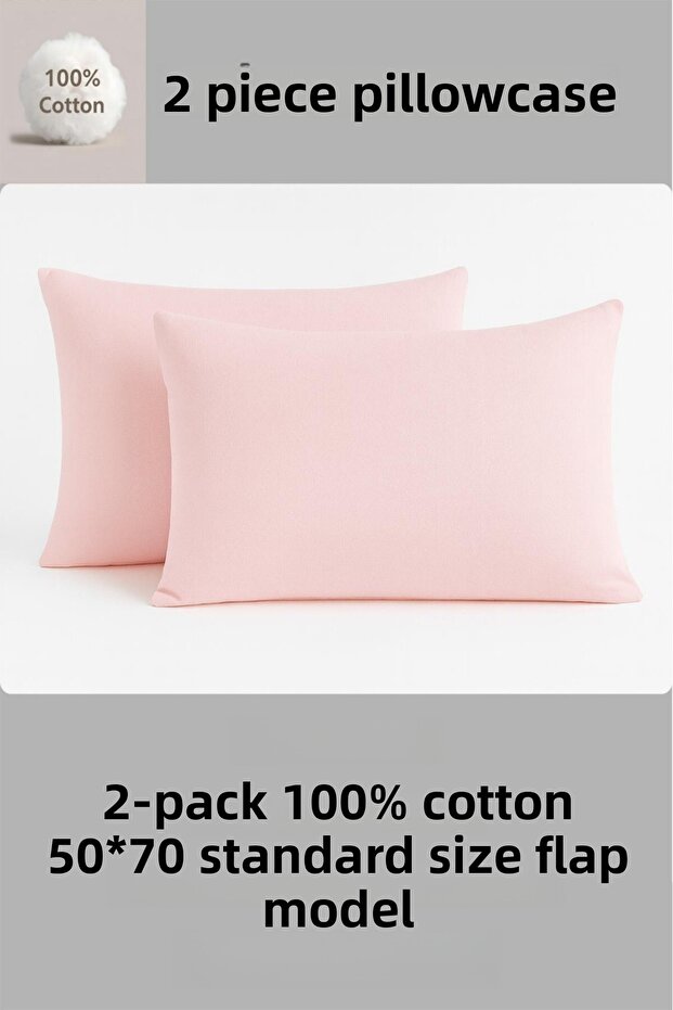 100% Cotton 2-Pack Pillowcase 50*70 Pillowcase