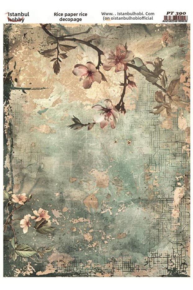 Brass Decopage Paper 30X42Cm Pt-390 Flowers