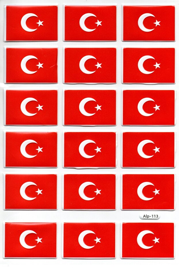 Sticker Embossed A4 Size Stiker Notebook, Planner Label-(lim113) -Turkish Flag