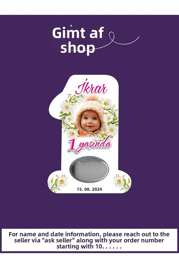 Illustrated - Flower Concept 1 Number Opener Newborn Birthday Magnet Gifts 10 Pieces