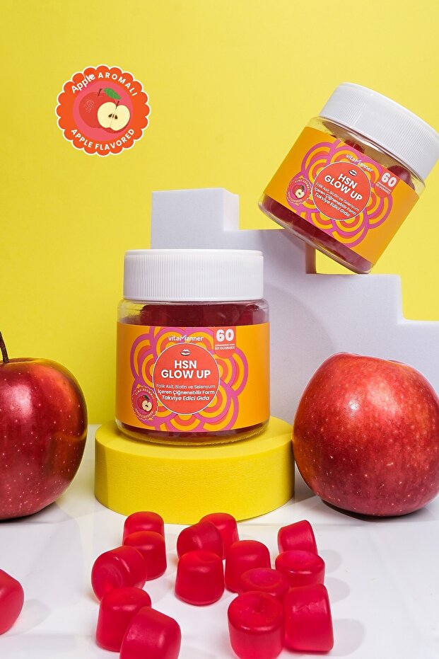 Hsn Glow up |   Chewable Dietary Supplement with Folic Acid, Biotin, and Selenium (60 Gummies) - 6