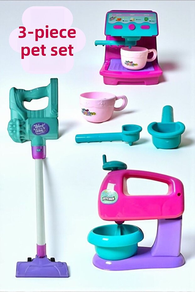 Set of 3 Coffee Machine, Vertical Vacuum Cleaner and Mixer Machine - 1