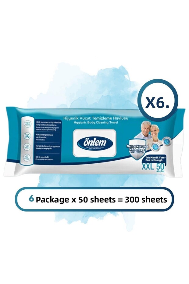 Hygienic Body Cleaning Towel XXL 50 Pcs X 6 Pieces