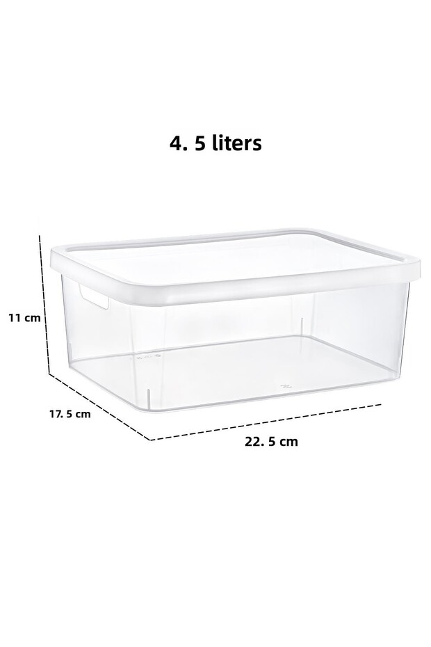 Stafi Set of 4 - Transparent Box with Lid, 4.5 Lt, Multi-Purpose - 3