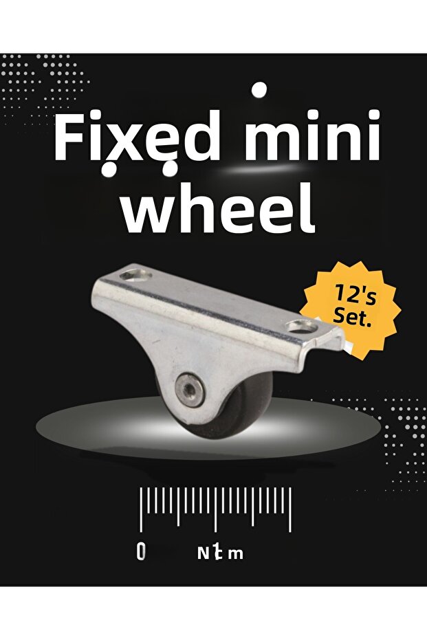 Fixed Mini Furniture Wheel 20 mm – Wheel Compatible with Tables, Coffee Tables, Bookcases, Baseboards