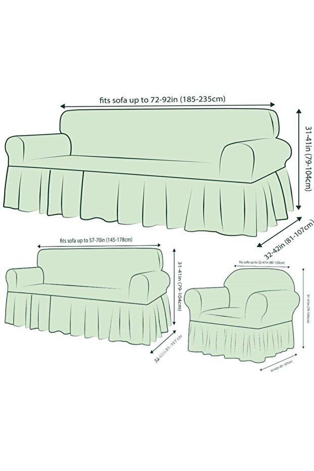 طقم أريكة أنثراسايت - غطاء 3+2+1+1 - 2