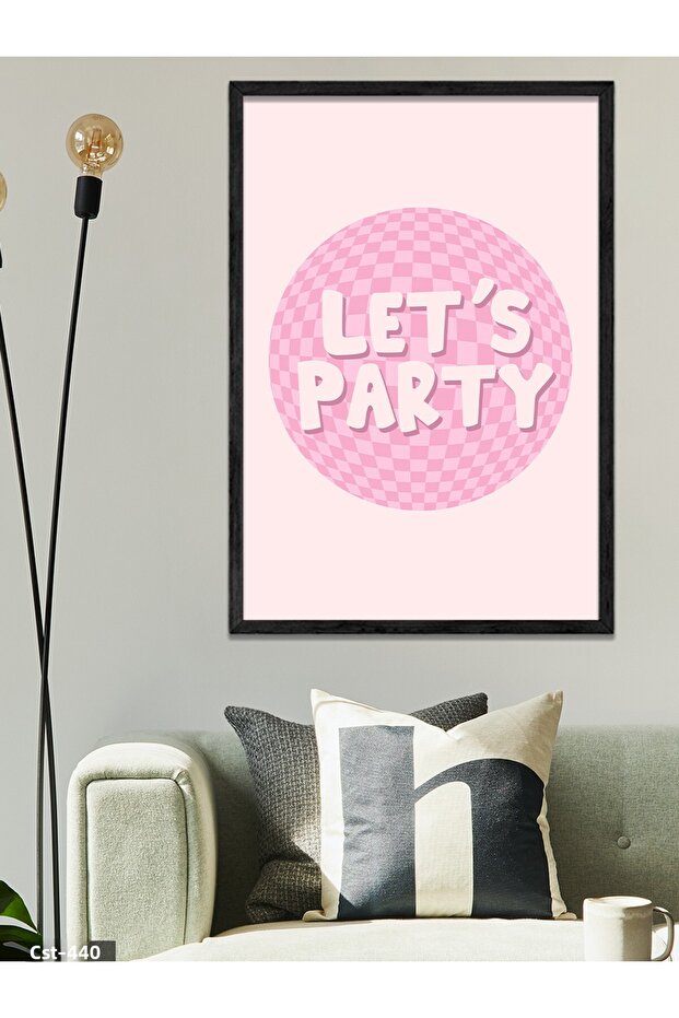 Lets Party One Piece Black Wooden Framed Painting