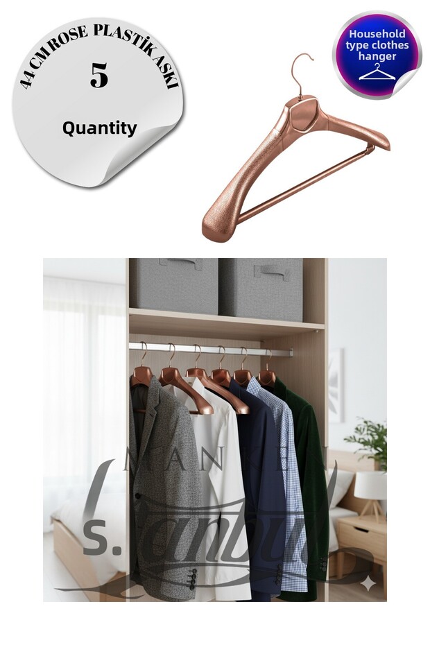 5 Pcs Household 44 cm Coated Plastic Coat Hanger Buluz Hanger Clothes Hanger Clothing Hanger