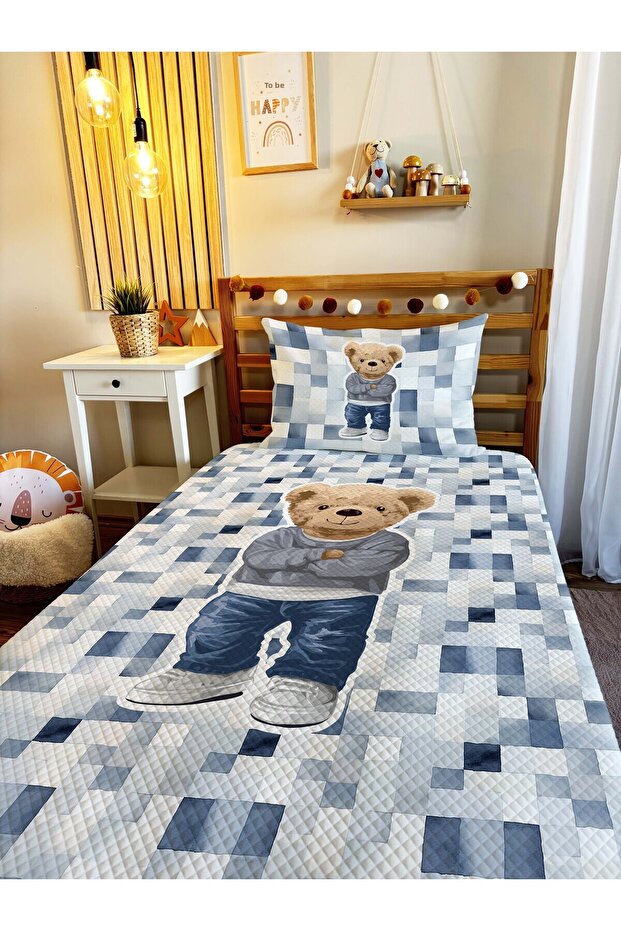 دمية دب لطيفة منقوشة من قماش البيكيه - 2