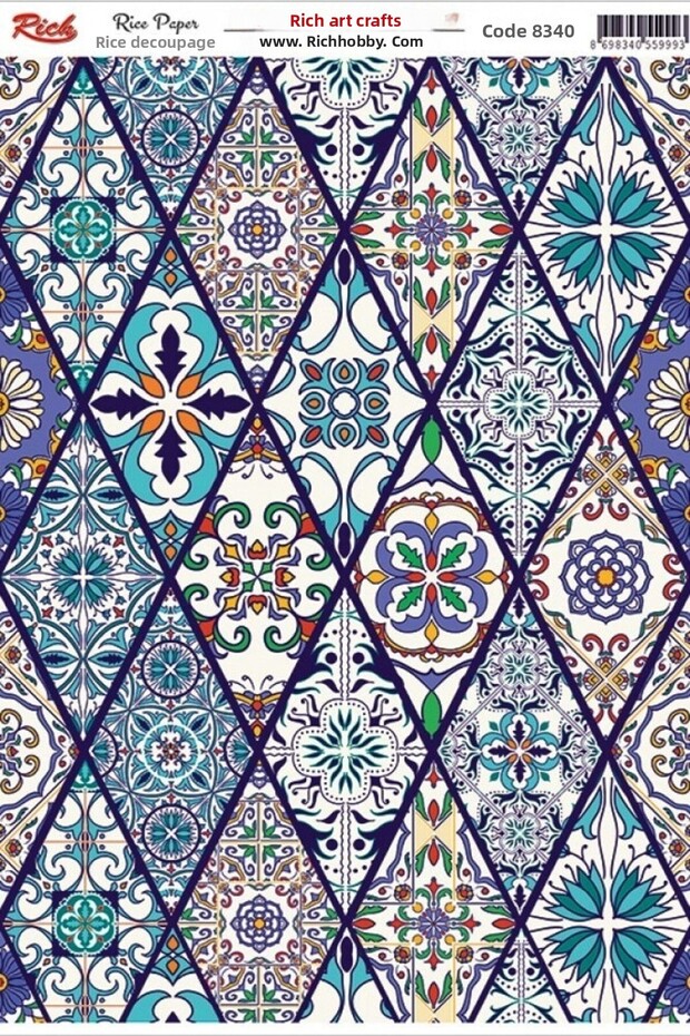 ورق ديكوباج الأرز كود: 8340