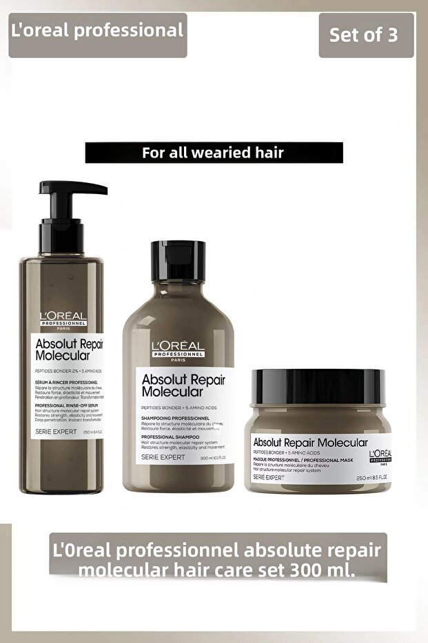 Absolut Repair Molecular 300 ml Hair Care Set