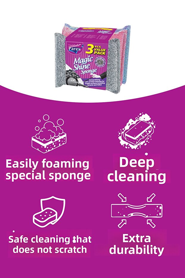 اسفنجة ماجيك شاين 3 عبوات صديقة للبيئة - 2
