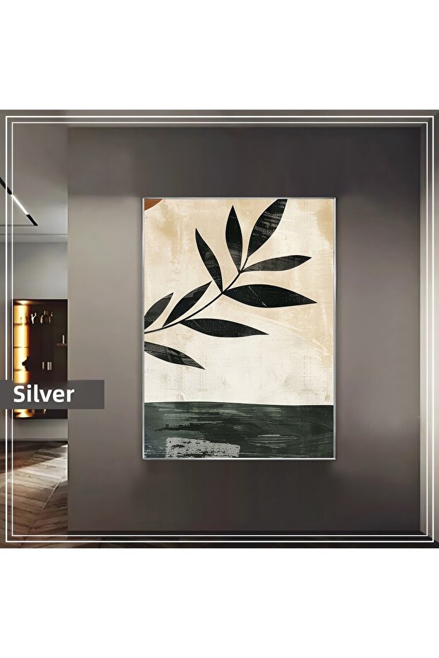 Amazing | Bohemian Abstract Leaf Macro Model | Framed Tempered Glass Table Single Vertical