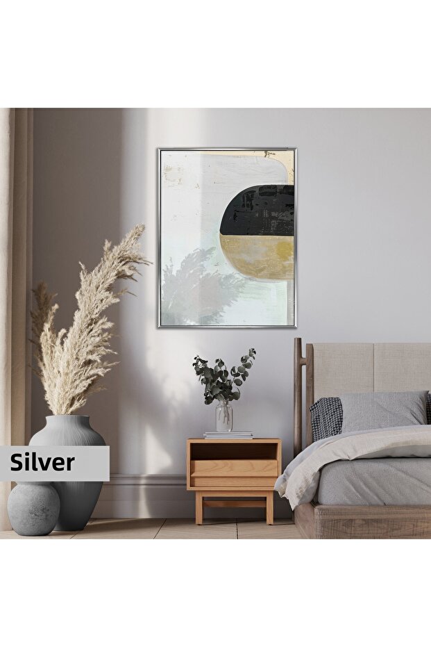 Amazing | Abstract | Gray Black-Brown Model | Framed Tempered Glass Table Single Vertical
