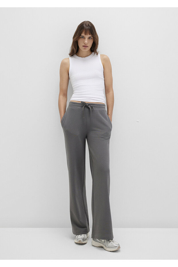 Geniş Paça Gri Basic Eşofman Altı 1011057-70096 - 1