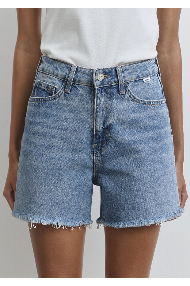 Millie 90lar İndigo Mavisi Jean Şort 1458987073 - 8