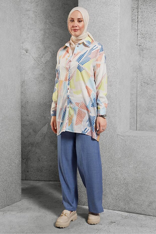 44543 موديل سترة قميص منقوشة - 1