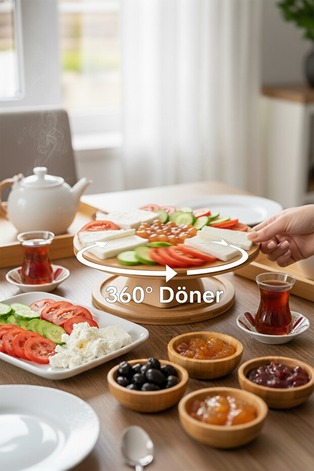 طبق تقديم دوار على شكل قدم فييستا 33 سم - 3