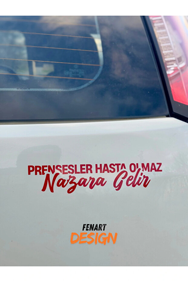 Princesses Don'T Get Sick , Nazar Comes Text Jdm Car Motorcycle Windshield Sticker 19X5 cm