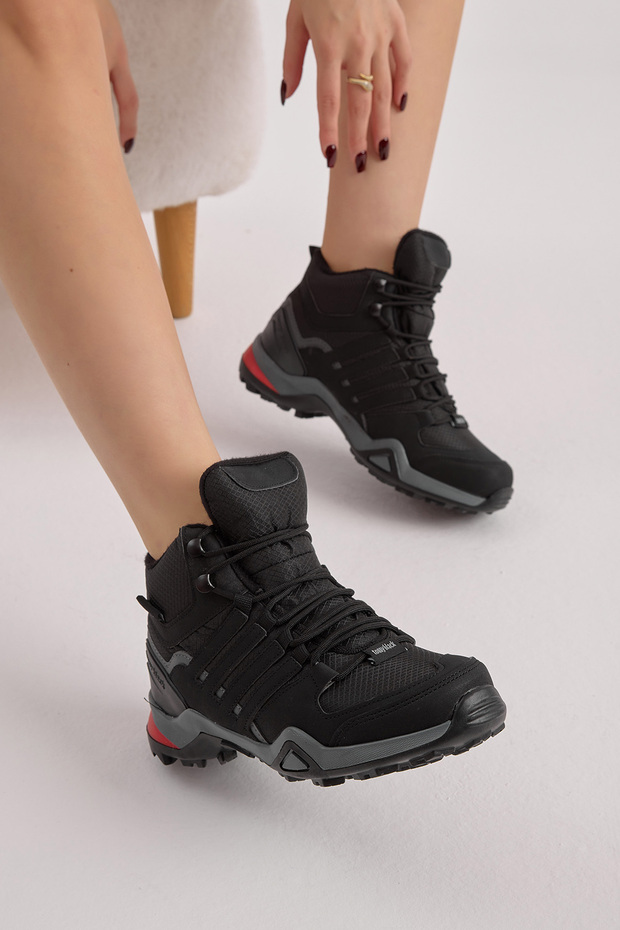 Uniszex fekete füstölt túrabakancs Tb242 - 1