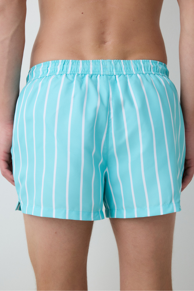 Mint Thick Çizgili Kısa Şort Mayo - 6