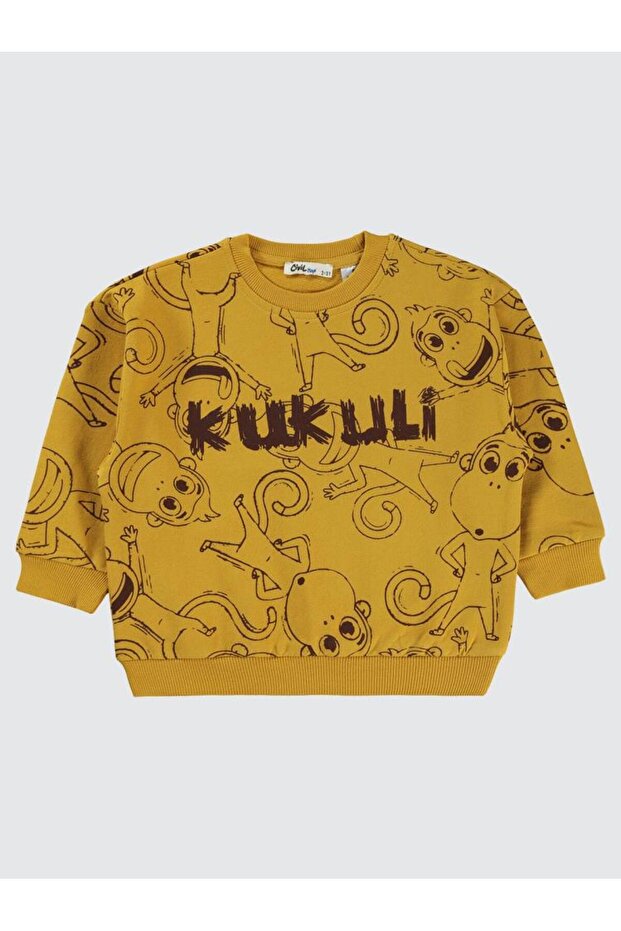 Kukuli Empirme Kukuli Printed 2-5 Years Old Sweatshirt - Mustard 5-6 Years Old