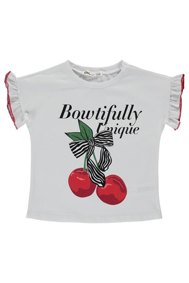 تي شيرت مطبوع من Bowtifully للأعمار من 2 إلى 5 سنوات - أبيض