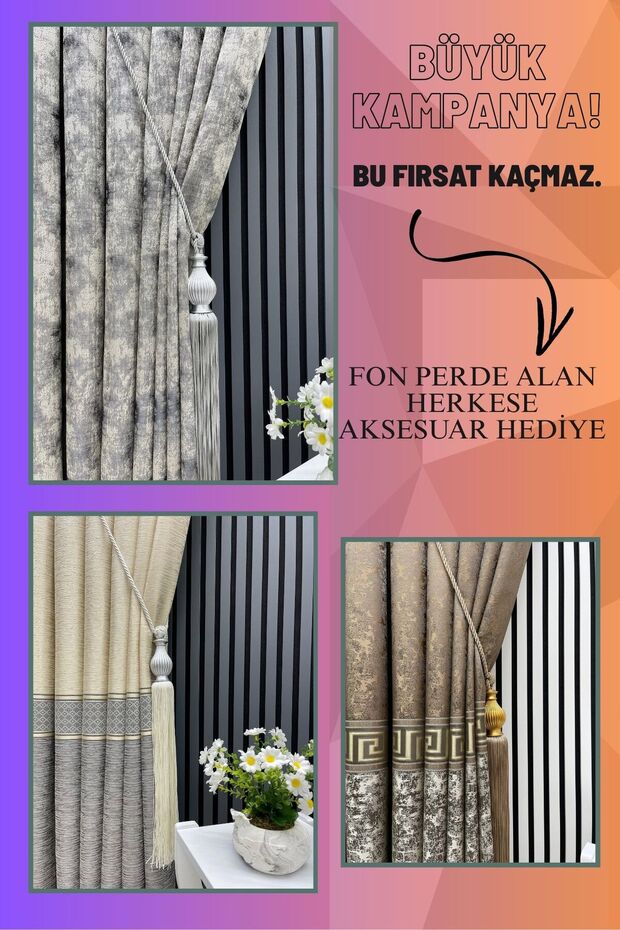 zeus desen pano fon perde 1x3 sık pile ağır gramajlı [TEK KANAT] - 9