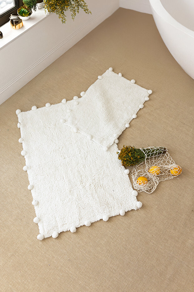 Alya 100% Cotton Bath Mat Ecru 40x60 60x90